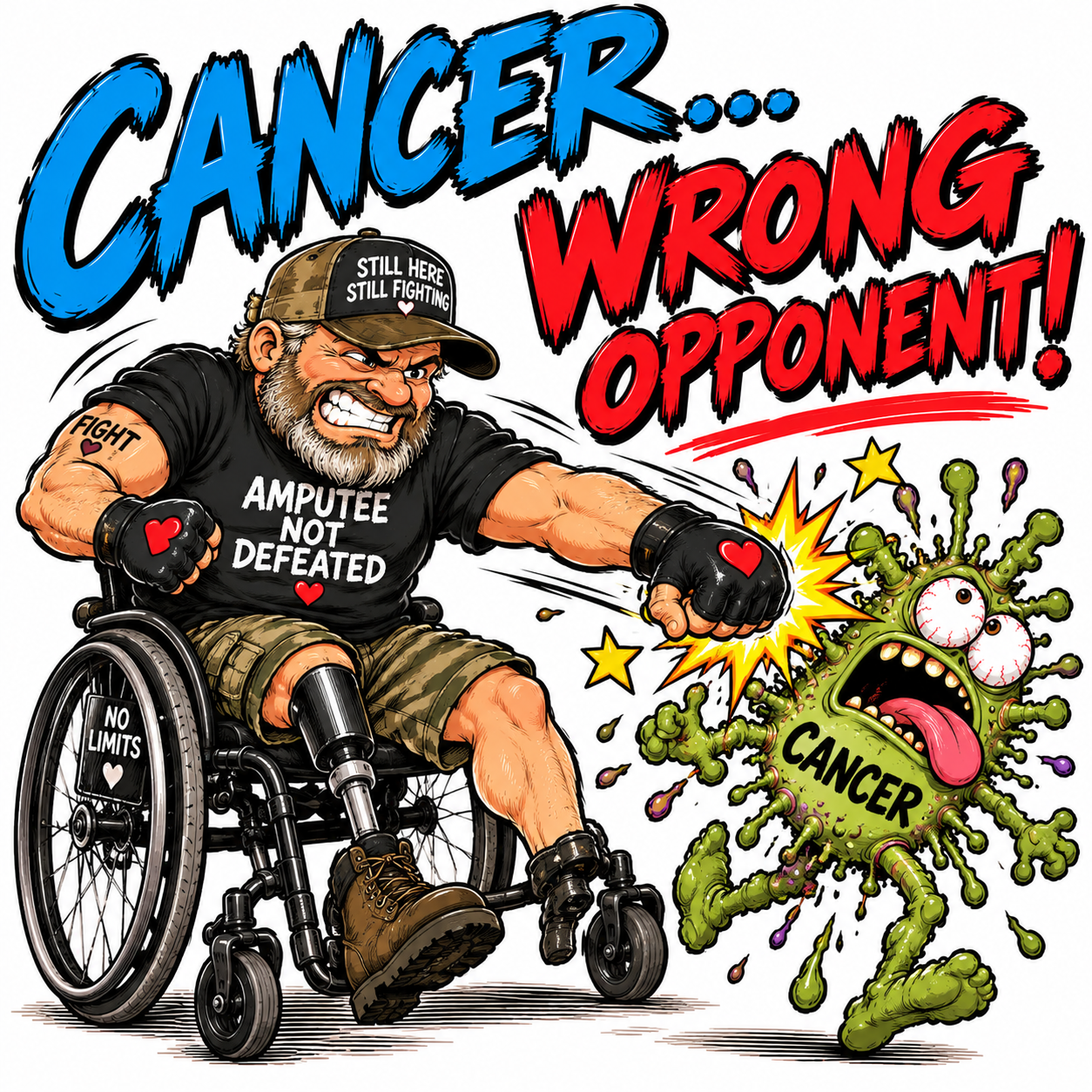 Wrong Opponent cancer-fighting graphic